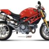 Mivv 2 Slip-On Suono St. Steel con tapa carbono Ducati Monster 795 12-14 / 796 10-14 / 1100 08-10