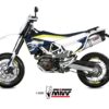 Mivv Slip-On Oval titan con tapa carbono Husqvarna 701 Enduro / Supermoto 2017-20