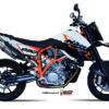 Mivv 2 Bolt-On Suono St. Steel con tapa carbono KTM 950 Supermoto R 05-06 / 990 Supermoto R 07-13