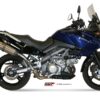 Mivv 2 Slip-On Suono St. Steel con tapa carbono Suzuki DL V-Strom 1000 2002-13