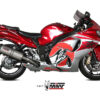 Mivv 2 Slip-On Oval titan con tapa carbono Suzuki GSX-R 1300 Hayabusa 2008-17