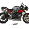 Mivv 2 Slip-On Suono St. Steel con tapa carbono Triumph Speed Triple 2016-17