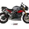 Mivv 2 Slip-On Speed edge St. Steel con tapa carbono Triumph Speed Triple 2016-17