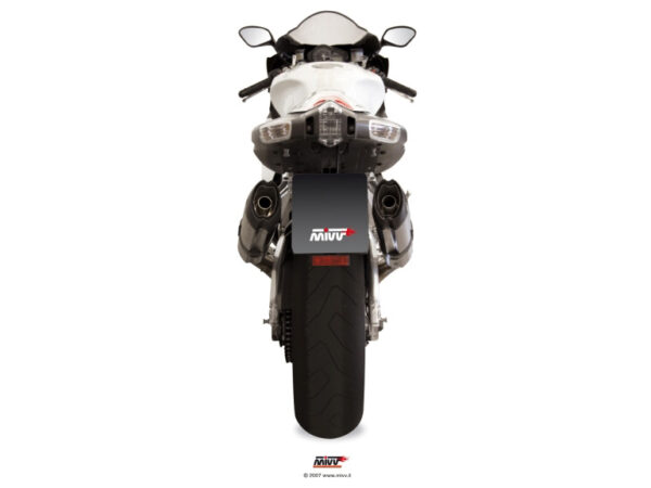 Mivv 2 Slip-On Suono St. Steel con tapa carbono Aprilia RSV 1000 04-08 / Tuono Fighter 1000 06-10 - Imagen 3