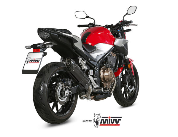 Mivv Slip-On Suono black con tapa carbono Honda CB 500 F 2019-24 - Imagen 2