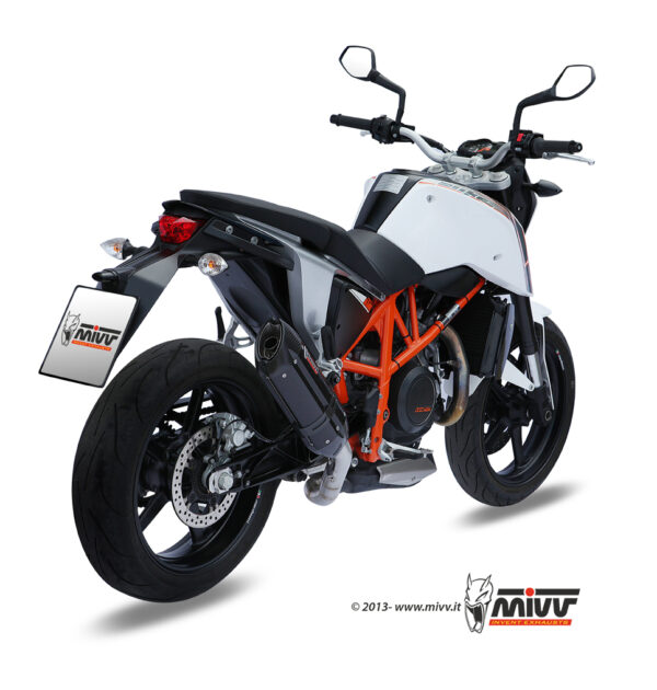 Mivv Slip-On Suono black con tapa carbono KTM 690 Duke 2012-18 - Imagen 2