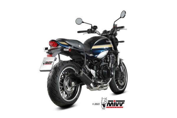 MIVV SLIP-ON HR-1 BLACK CON TAPA EN CARBONO KAWASAKI Z900 RS 2018-24 - Imagen 2