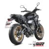 MIVV FULL SYSTEM 2x1 HR-1 BLACK CON TAPA EN CARBONO LARGA YAMAHA XSR 700 2021-24 - Imagen 2