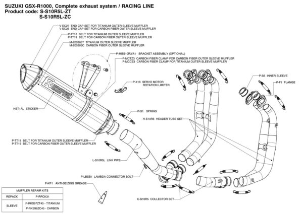 Escapes completos Racing. No homologado Akrapovic - Suzuki GSXR 1000 - 2005 a 2006