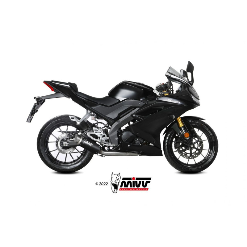 Mivv Full system 1x1 GP Pro Black Yamaha MT-125 2020-26 / YZF R125 2019-26 - Imagen 2