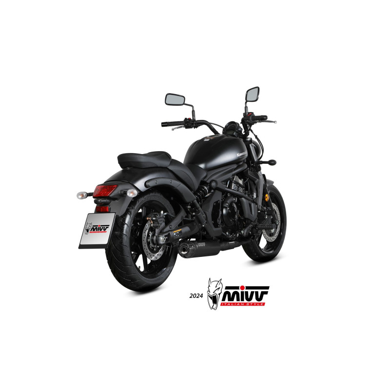 MIVV FULL SYSTEM 2x1 HR-1 BLACK CON TAPA DE CARBONO KAWASAKI VULCAN S 2017-23 - Imagen 2