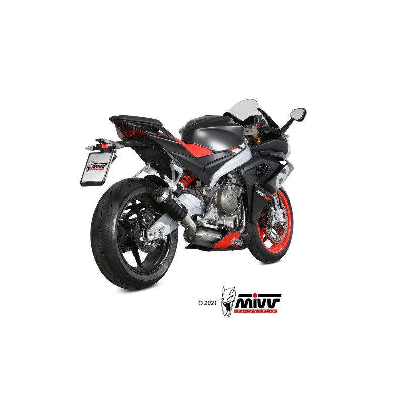 Mivv Full system 2x1 MK3 carbono Aprilia RS 660 2020-25 / Tuono 660 2021-24 - Imagen 3