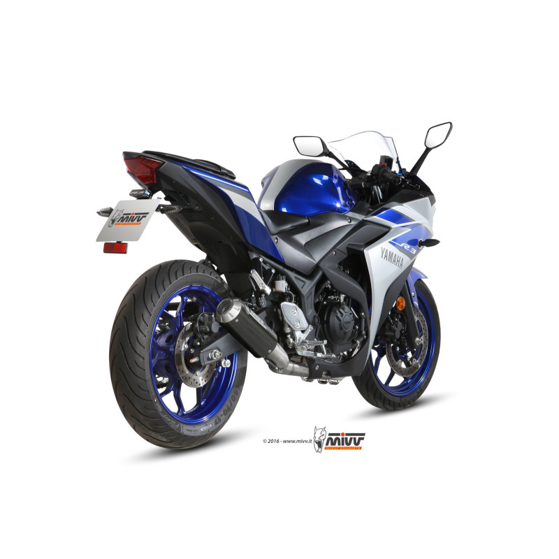 Mivv Full system 2x1 MK3 carbono Yamaha YZF R25 2015-24 / MT-03 2016-24 / R3 2015-24 - Imagen 2