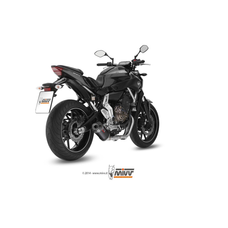 Mivv Full system 2x1 Oval carbono con tapa carbono Yamaha MT-07 / FZ-07 2014-25 - Imagen 2