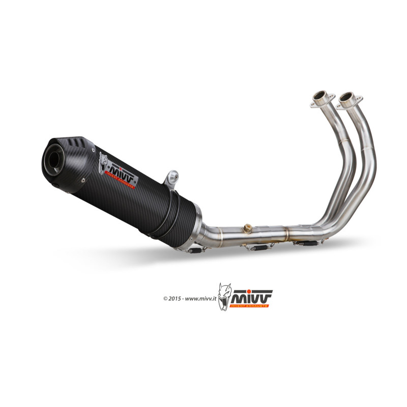 Mivv Full system 2x1 Oval carbono con tapa carbono Yamaha Tracer 700 / GT / Tracer 7 2016-25