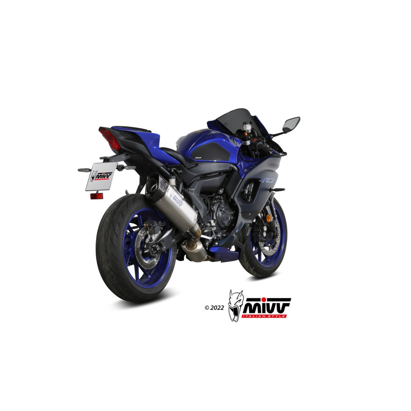 Mivv Full system 2x1 SR-1 Titanium Yamaha YZF R7 2022-24 - Imagen 2