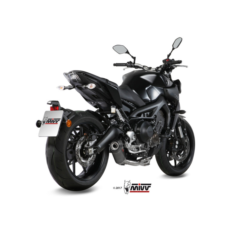 Mivv Full system 3x1 Oval carbono con tapa carbono Yamaha MT-09 / FZ-09 2013-20 - Imagen 3