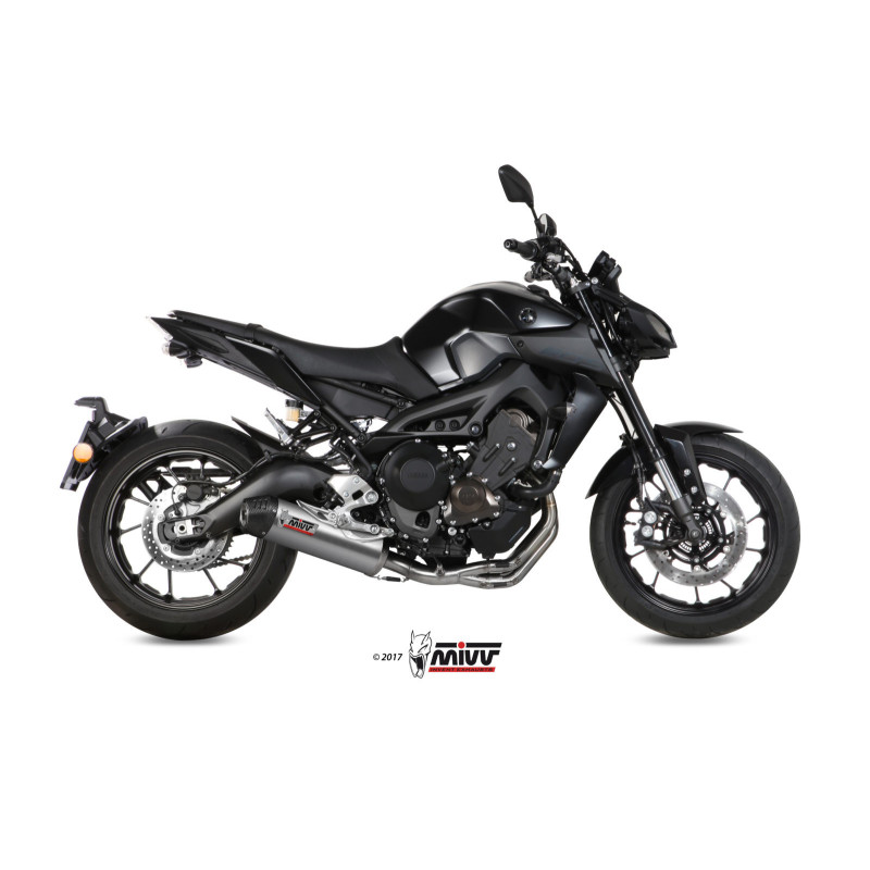 Mivv Full system 3x1 Oval titan con tapa carbono Yamaha MT-09 / FZ-09 2013-20 - Imagen 2