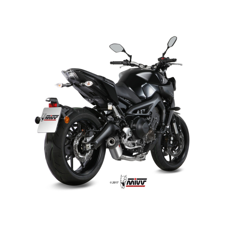Mivv Full system 3x1 Oval titan con tapa carbono Yamaha MT-09 / FZ-09 2013-20 - Imagen 3