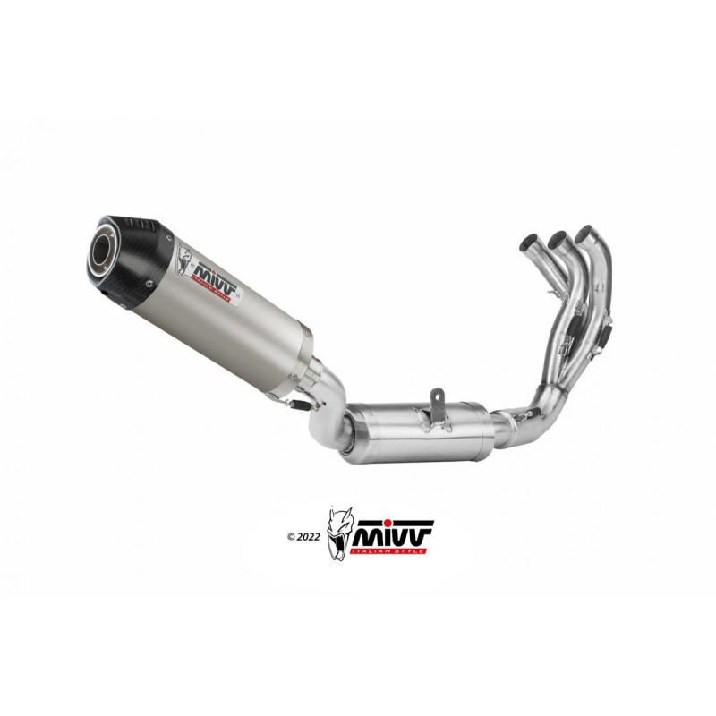 Mivv Full system 3x1 Oval Titan con tapa carbono Yamaha Tracer 9 / GT 2021-24