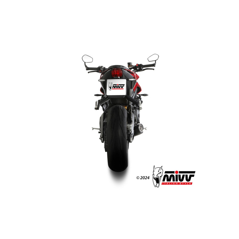 Mivv Full system 3x1 X-M5 Black Triumph Street Triple 765 R / RS 2023-24 - Imagen 3