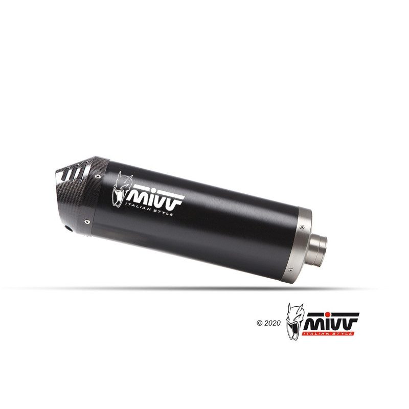 Mivv Slip-On Oval Black con tapa carbono KTM 890 SMT 2023-25